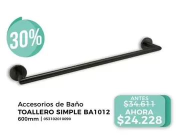 Toallero Simple Ba1012 - Accesorios De Baño