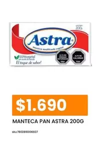 Astra - Manteca Pan  200G
