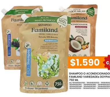 Familand - Shampoo O Acondicionado Familiand Variedades DoyPaca
