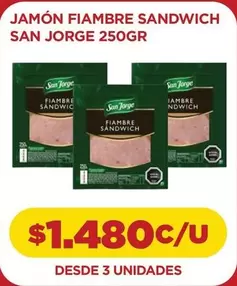 San Jorge - Jamon Fiambre Sandwich