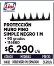 Lioi - Protección Muro Pino Simple Negro 1 M