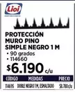 Lioi - Protección Muro Pino Simple Negro 1 M