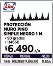 Lioi - Protección Muro Pino Simple Negro 1 M