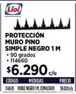 Lioi - Protección Muro Pino Simple Negro 1 M