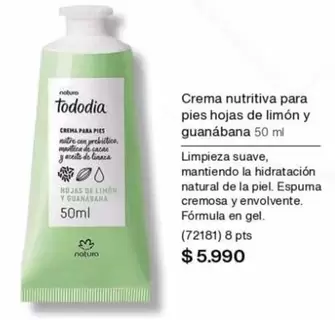 Tododía - Crema Nutritiva Para Pies Hojas De Limón Y Guanabana