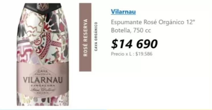 Vilarnau - Espumante Rosé Orgánico 12° Botella