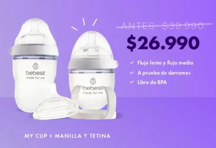 Bebesit - Bebest - My Cup + Manilla Y Tetina