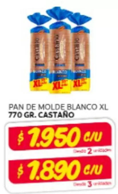 Pan - Castano -  De Molde Blanco Xl 770 Gr.