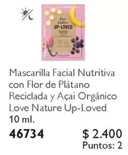 Mascarilla Facial Nutritiva Con Flor De Platano Reciclada Y Açai Orgánico Love Nature Up-loved