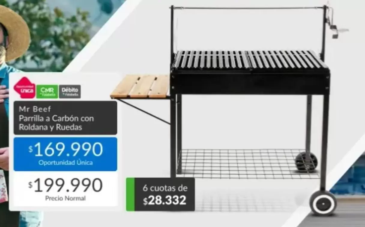 Mr. Beef - Parrilla Y Carbon Con Rodella Y Ruedas