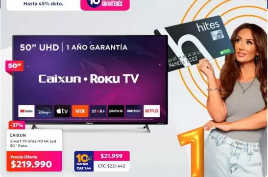 Roku - Caixun - Smart Tv Ultra HD 4K Les 520 RB372F