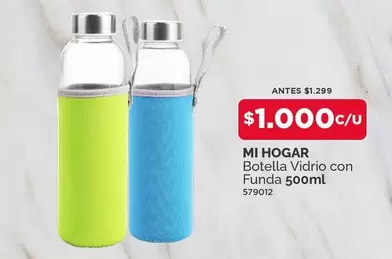 Mi Hogar -  Botella Vidrio Con Funda