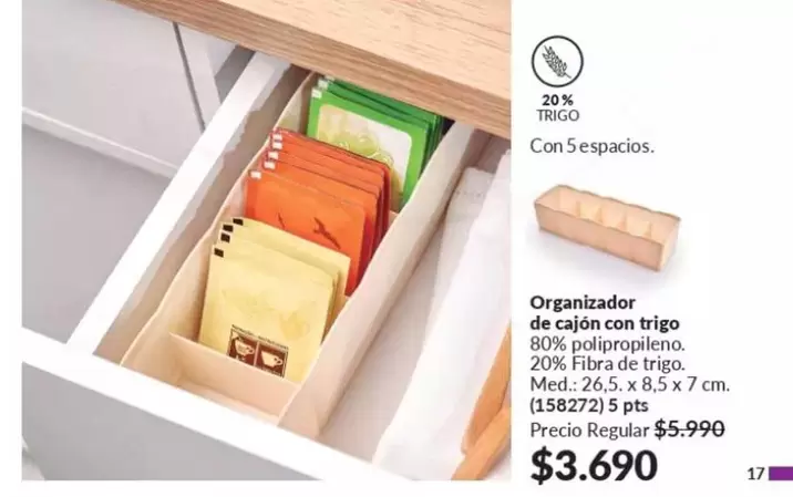 Organizador De Cajon Con Trigo
