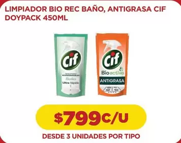 Cif -  Doypack - Limpiador Bio Rec Bano Antigrasa