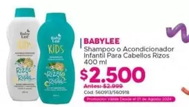 Babylee - Shampoo O Acondicionador Infantil Para Cabellos Rizos