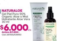 Naturaloe - Gel Piel Puro 90% Organic Aloe O Mist Hidratante Aloe Vera