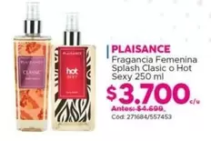 Plaisance - Fragancia Femenina Splash Clasic O Hot