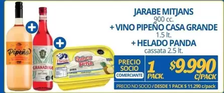 Panda - Pipeño - Jarabe Mitjans + Vino Casa Grande + Helado