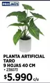 Planta Artificial Taro 9 Hojas 40 Cm