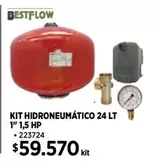 HP - Bestflow - Kit Hidroneumático 24 Lt 1" 1,5 Hp