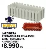 Jardinera Rectangular Reja 45cm Gris-terracota