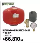 HP - Bestflow - Kit Hidroneumático 24 Lt 1" 1,5 Hp