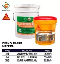 Sika - Codigo - Desmoldante Madera