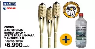 120 - Combo 3 Antorchas Bambu + Aceite Para Lampara Y Antorcha