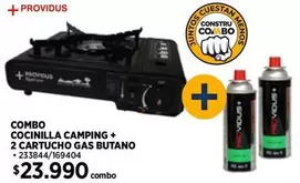 Providus - COMBO COCINILLA CAMPING + 2 CARTUCHO GAS BUTANO