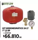 HP - Bestflow - Kit Hidroneumático 24 Lt 1" 1,5 Hp