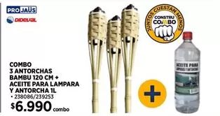 120 - Combo 3 Antorchas Bambu + Aceite Para Lampara Y Antorcha