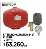 HP - Bestflow - Kit Hidroneumático 24 Lt 1" 1,5 Hp