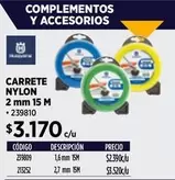 carrete Nylon 2 mm 15 M