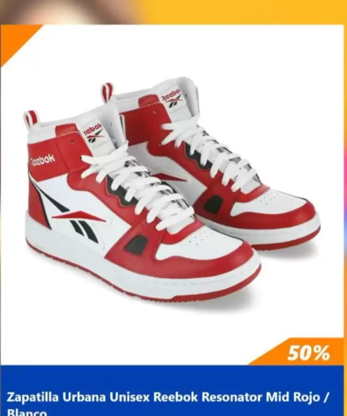 Reebok - Zapatilla Urbana Unisex  Resonator Mid Rojo/Rlanco