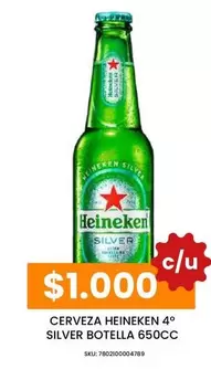 Heineken - Cerveza 4° Silver Botella 650cc