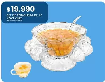 Set De Ponchera De 27 Pzas Vino