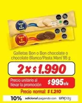 Bon o Bon - Galletas Bon O Bon Chocolate O Chocolate Blanco