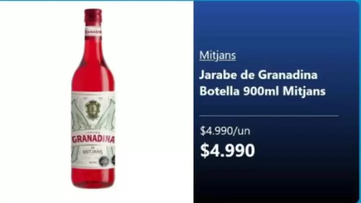 Mitjans - Jarabe De Granadina Botella