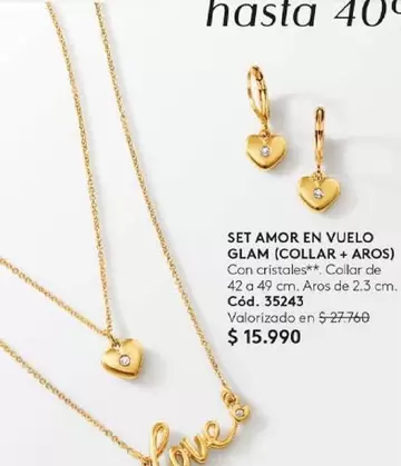 Glam - Set Amor En Vuelo (Collar + Aros)