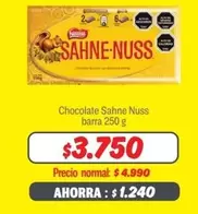 Sahne Nuss - Sabne Nuss - Chocolate Barra