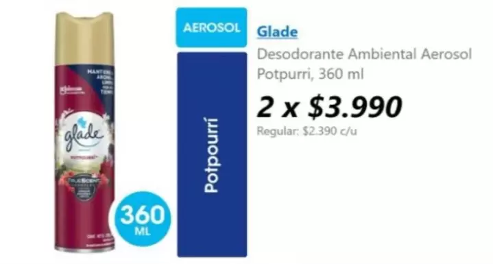 Glade -  Desodorante Ambiental Aerosol Potpurri