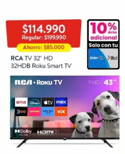 RCA -  TV 32 HD 32HDB,SMART TV