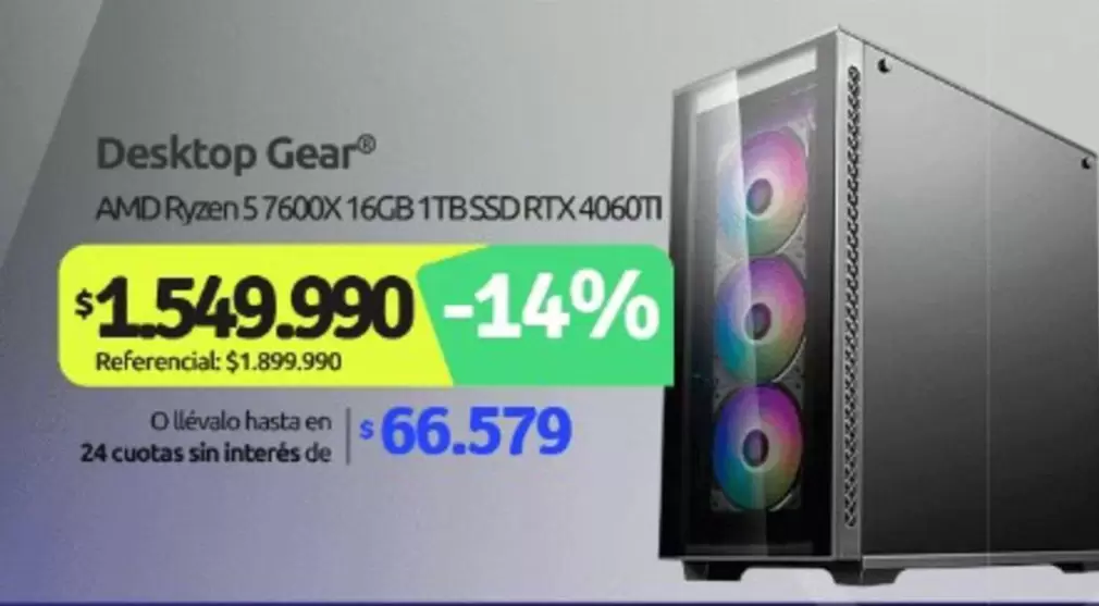 AMD - Gelar - Desktop 16gb 1tbssdrtx4060ti