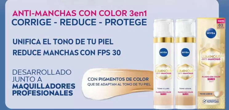 Nivea - Anti-manchas Con Color 3em 1 Corrige - Reduce - Protege