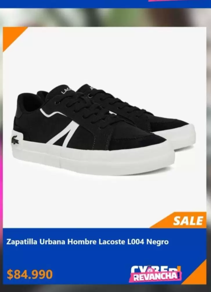 Lacoste - Zapatilla Urbana Hombre  L004 Negro
