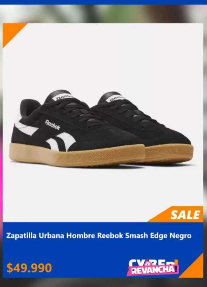 Reebok - Zapatilla Urbana Hombre  Smash Edge Negro