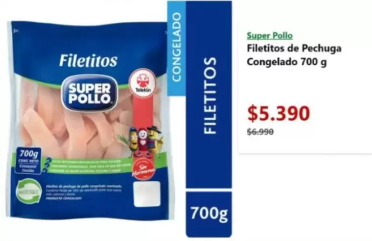 Súper Pollo - Filetottos De Pechuga Congelado