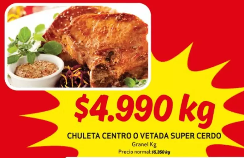 Chuleta Centro O Vetada Super Cerdo