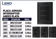 Andes - Placa Armada Interruptor  Plata