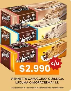 Viennetta -  Capuccino, Clássica, Lúcuma O Moracrema